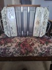 Patek Bandoneon Concertina 52 Buttons White Black Gold Folk Musical Instrument
