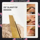 Precision Tweezers For Women   Men  German Steel  Slant Tip  Includes Case
