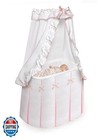 Badger Basket Majesty Canopy Bassinet - Rocking Baby Cradle With Mattress  Be