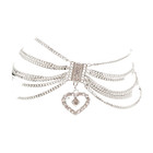 Women Silver Metal Chain Boot Bracelet Shoe Anklet Heart Charm Friendship A Pair