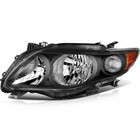 Headlight Assembly Pair Black For Toyota Corolla 2009 2010 Driver Passenger Side
