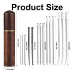 15pcs Leather Sewing Needles Kit  Large Eye Hand Silver  Black  Brown 