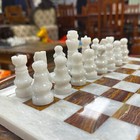 Handmade Marble Chess Set Real Stone Chess Board Game Set Christmas Gift 16x16