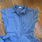 Vtg 40s-50s Moore Sz14 Gym Suit Pe Dress Romper   Bloomers Blue Snap Front Pinup