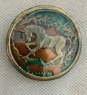 Vintage 1976 Dege Designs Brass Unicorn Belt Buckle  Indiana Metal Craft 