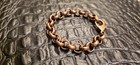 Large Hand Made Antique Vintage Copper 11mm Men s Unisex Rolo Statement Bracelet