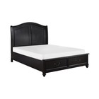 Charcoal Brown Finish Traditional Bedroom Furniture 1pc Queen Platform Bed With