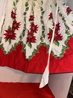Vintage Christmas Apron Poinsettia - 13    Wide At Top- Estate Find