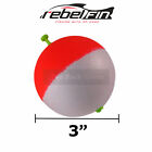 3  Inch Round Foam Snap-on Fishing Bobber Floats - Red   White - 3 To 250 Count