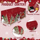 Christmas Rectangle Fitted Tablecloth  72  X 30   Winter Snowman Reusable Washab