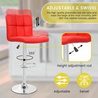 Bar Stools Set Of 2 Swivel Height Adjustable Pu Leather With Back Red