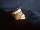 Skull Head Figurine Halloween Decor 2  Skeleton Head W  Titanic Hat Skulls 