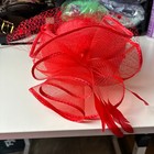 Red Fascinator Hat Womens Wedding Tea Party Dress Up Church Veil Fancy Vintage