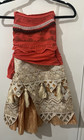 Disney Moana Costume Girls Size S 4-6 Princess Dress Up Play Time W Clear Straps