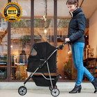 3 Wheels Pet Stroller Dog Cat Cage Jogger Stroller For Medium Small Dogs Cats Tr