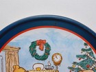 Vtg Classic Winnie The Pooh Christmas Tin Serving Tray 12   8569 Walt Disney