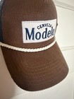 Cerveza Modelo Brown Corduroy And Navy Mesh Trucker Rope Hat