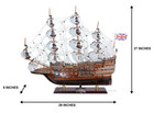 Limited Edition Hms Sovereign Of The Seas Full Blowing Sails 29  Wood Ship Model