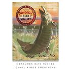 Vintage Muskie Fishing Beer Advertising Art Print 8x10 Hunting Cabin Bar Decor