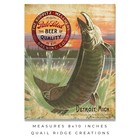 Vintage Muskie Fishing Beer Advertising Art Print Hunting Cabin Bar Decor Gift