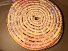 Vintage Native American Mexican Hand Woven Coil Weave Basket