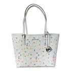 Michael Kors Jet Set Medium Carryall Airplane Print Tote White Bag Logo Nwt