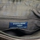 Dockers Genuine Leather Elegant Brown Handbag Zip Top Inside Pockets Vintage
