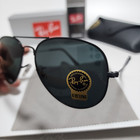 New Ray-ban Rb3025 Aviator Pilot Sunglasses Black Frame 58mm Glass Gray Lens