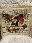 Vintage Mushrooms Latch Hook Completed Rug 70s Home Decor Handmade 16x16   