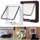 4 Way Pet Door Cat Puppy Dog Magnetic Lock Lockable Safe Flap Door Frame Abs Usa