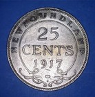Sharp Grade 1917-c Newfoundland 25 Cents Quarter Dollar -  16275158     