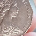 Rare Australia 1984 50 Cents  Coin  queen Elizabeth Ii