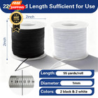 220 Yards Stretchy Bracelet 2black 2white  4 Rolls  2 Black   2 White 
