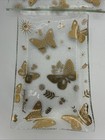 Set Of 2 Vintage Georges Briard Gold Butterfly Glass Trays Mcm Trinket Dishes