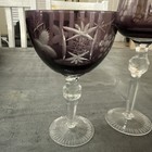 4 Exquisite Vintage Amethyst Purple Crystal Clear Wine tumbler Glasses  poland 