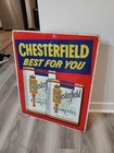 C 1950s Original Vintage Chesterfield Cigarettes Sign Metal Embossed Tobacco Big