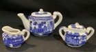 Vintage Blue Willow Child   s Miniature Tea Set Made In Japan - 12 Items   2 Lids