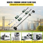Linear Guide Rail 2pcs Hgr20-1000mm  4 Slide Blocks Rm1605 Bf bk12 Nut Cnc
