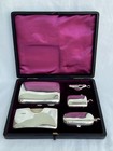 Very Rare Late Victorian Sterling Silver Gentleman s Accoutrement Set In Case