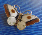 Norwegian Sterling Silver   Enamel Butterfly Brooch - Hroar Prydz Of Norway