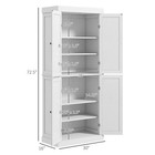 72  Kitchen Pantry Storage Cabinet With 4 Doors  White Wood Grain