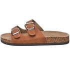 Alpine Swiss Double Strap Slides Mens Footbed Sandals Slip On Buckle Slides