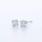 Solid 14k White Gold Stud Earrings Classic 0 95 Ct Round Natural Diamond H Si1