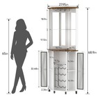 68 9    Tall Corner Bar Cabinet Wine Bar With Led Light And Mirror Farmhouse