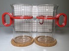Vintage Hario Holder Hot Cup Mug Glasses Hhc-10 Red Japan - Nib - Rare - Set 2