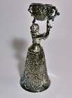 Silverplate Figural German Jungfrauenbech Wedding Goblet Gold Wash