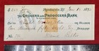1873    the Grocers And Producers Bank    Providence  Rhode Island Bank Check 
