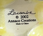 Lacombe Cat Retired 2002 Yellow Mini Ornament  3   x 3    Ceramic Annaco