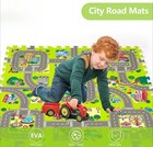 Baby Play Mats For Floor Interlocking Foam Tiles City Road Track Puzzle Mat 9pcs
