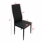 4pc Dining Chairs Set - High Back Metal Pu Leather Black Rome Kitchen Chairs